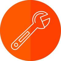 Adjustable Wrench Line Red Circle Icon vector