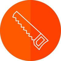 Handsaw Line Red Circle Icon vector
