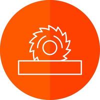 Circular Saw Line Red Circle Icon vector