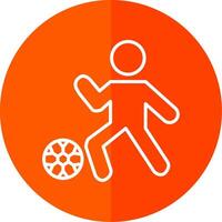 fútbol americano jugador línea rojo circulo icono vector
