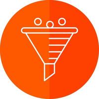 Funnel Line Red Circle Icon vector