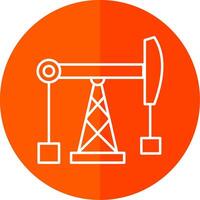 Fossil Fuel Line Red Circle Icon vector