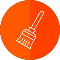 Broom Line Red Circle Icon vector