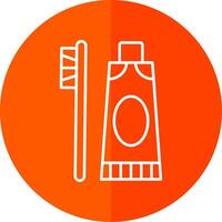 Toothpaste Line Red Circle Icon vector