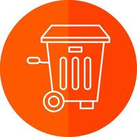 Trash Bin Line Red Circle Icon vector