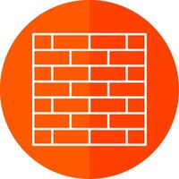 Brickwall Line Red Circle Icon vector