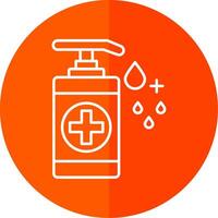 Hand Sanitizer Line Red Circle Icon vector