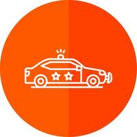 Police Car Line Red Circle Icon vector