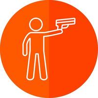 Policeman Holding Gun Line Red Circle Icon vector