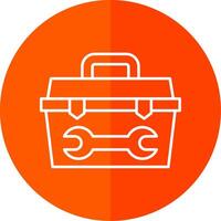 Toolbox Line Red Circle Icon vector