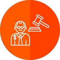 Judge Giving Order Line Red Circle Icon vector