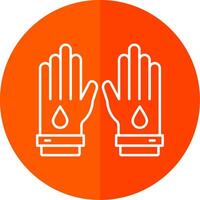 Working Gloves Line Red Circle Icon vector