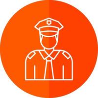 Policeman Line Red Circle Icon vector