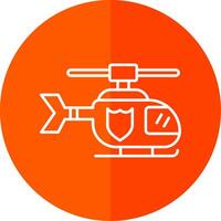 Police Helicopter Line Red Circle Icon vector