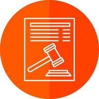 Legal Document Line Red Circle Icon vector