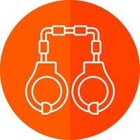 Handcuffs Line Red Circle Icon vector