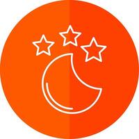 New Moon Line Red Circle Icon vector