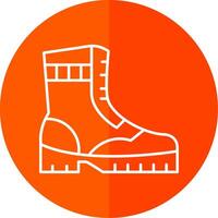 Boot Line Red Circle Icon vector