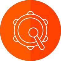 Tambourine Line Red Circle Icon vector