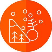 Avalanche Line Red Circle Icon vector