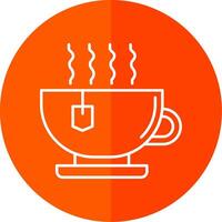 Hot Tea Line Red Circle Icon vector