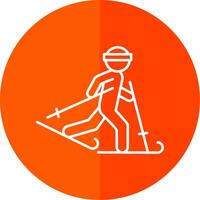 Ski Line Red Circle Icon vector