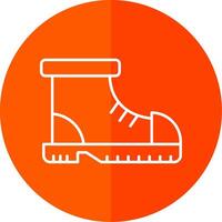 Boot Line Red Circle Icon vector