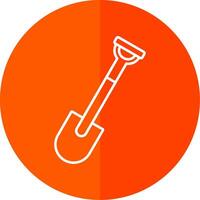 Shovel Line Red Circle Icon vector