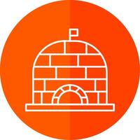 Igloo Line Red Circle Icon vector