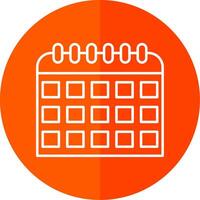 Calendar Line Red Circle Icon vector