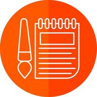 Sketchbook Line Red Circle Icon vector