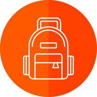 Backpack Line Red Circle Icon vector