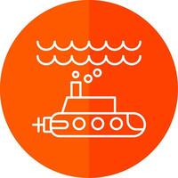 Submarine Line Red Circle Icon vector