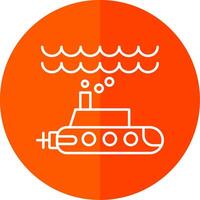 Submarine Line Red Circle Icon vector