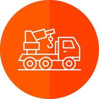 Crane Truck Line Red Circle Icon vector