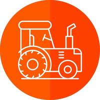 Tractor Line Red Circle Icon vector