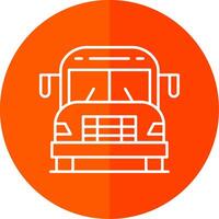 School Bus Line Red Circle Icon vector