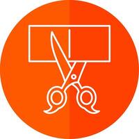 Scissors Line Red Circle Icon vector