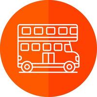 Double Bus Line Red Circle Icon vector