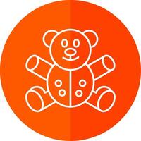 Bear Line Red Circle Icon vector