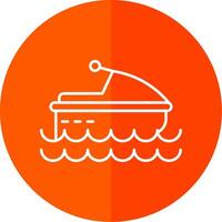 Jet Ski Line Red Circle Icon vector