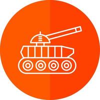 Tank Line Red Circle Icon vector
