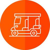 Rickshaw Line Red Circle Icon vector