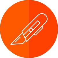 Utility Knife Line Red Circle Icon vector