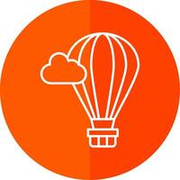 Hot Air Balloon Line Red Circle Icon vector