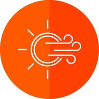 Windy Line Red Circle Icon vector