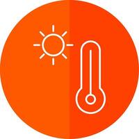 Warm Line Red Circle Icon vector