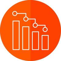 Bar Chart Line Red Circle Icon vector