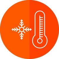 Snowflake Line Red Circle Icon vector