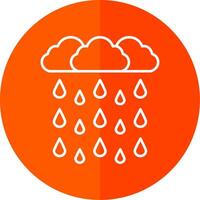 Heavy Rain Line Red Circle Icon vector